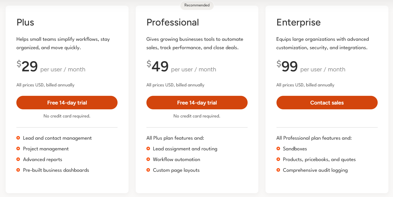 Insightly CRM pricing